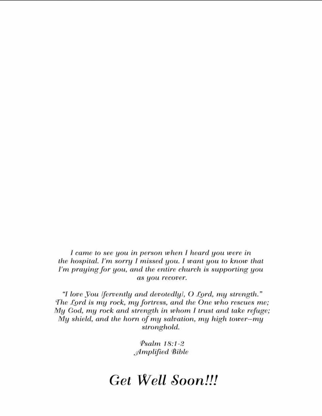 From Your Pastor / I Miss you Cards # 0013