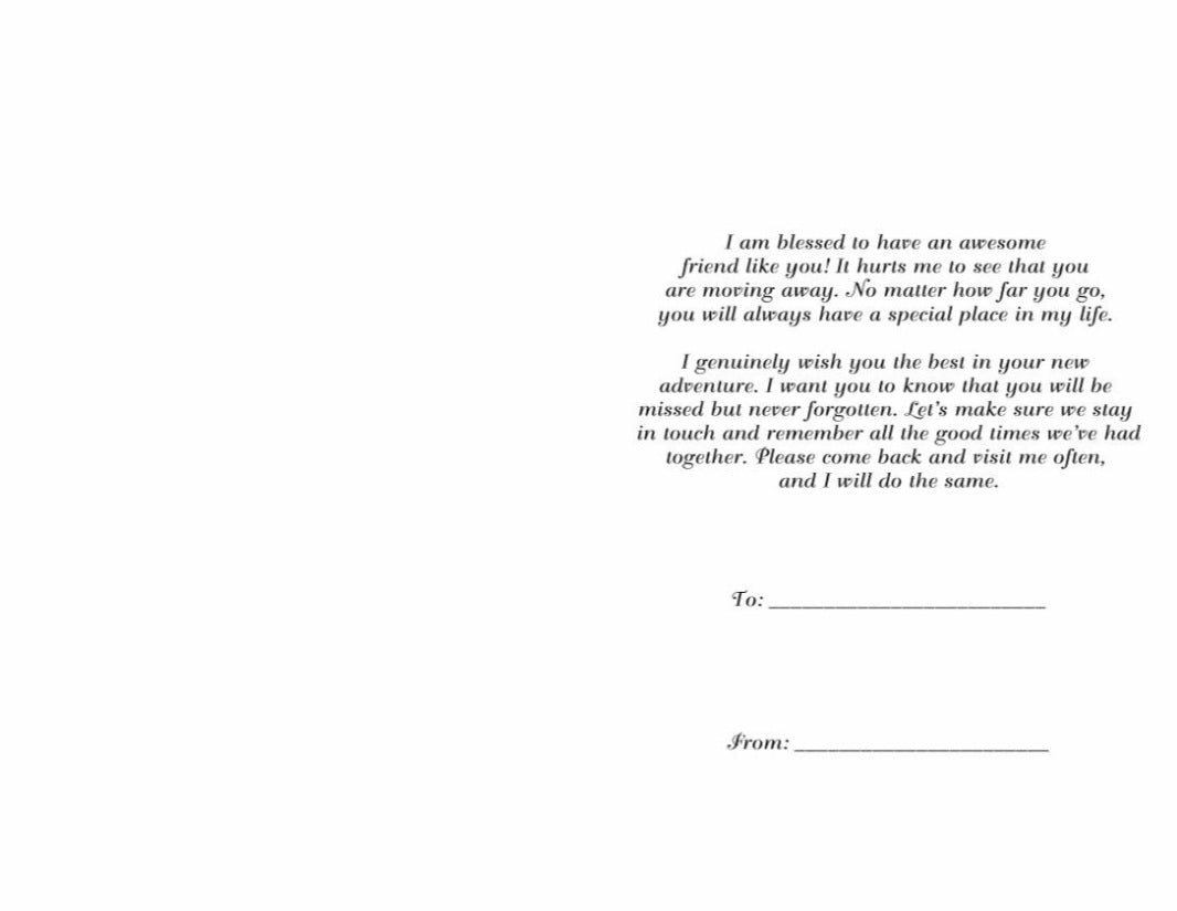 To My Best Friend Who Is Moving Away