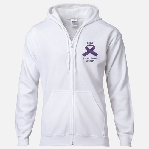 Lupus Zip Hooded Sweatshirt Prayer, Power, Strength