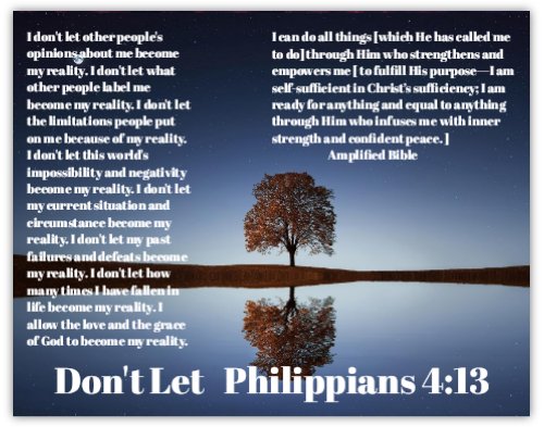 Don't Let ( Philippians 4:13 ) 22 x 28 Wall Poster