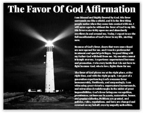 The Favor Of God Affirmation 22 x 28 Wall Poster