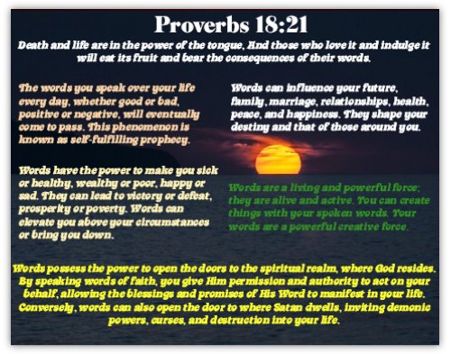 Proverbs 18:21 22 x 28 Wall Poster
