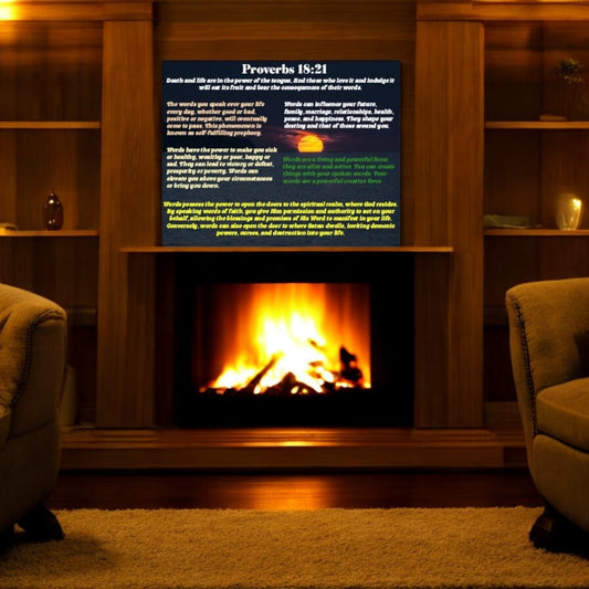 Proverbs 18:21 22 x 28 Wall Poster