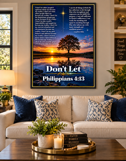 Don't Let ( Philippians 4:13 ) 18 x 28 Wall Poster