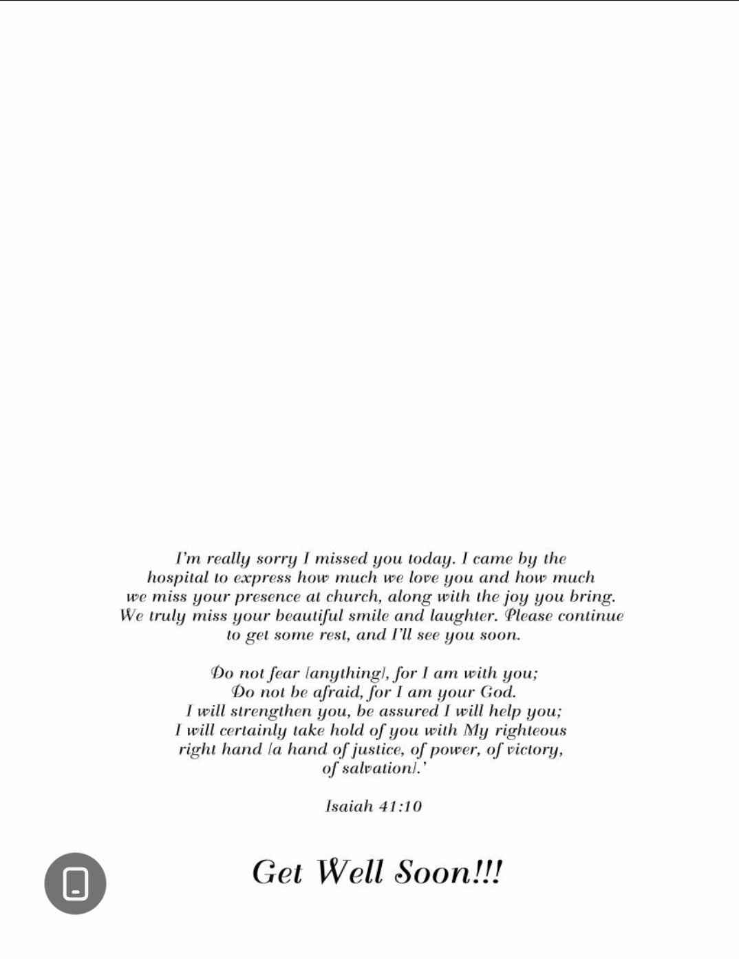 From Your Pastor / I Miss you Cards # 0011