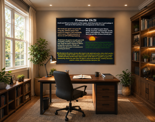 Proverbs 18:21 22 x 28 Wall Poster