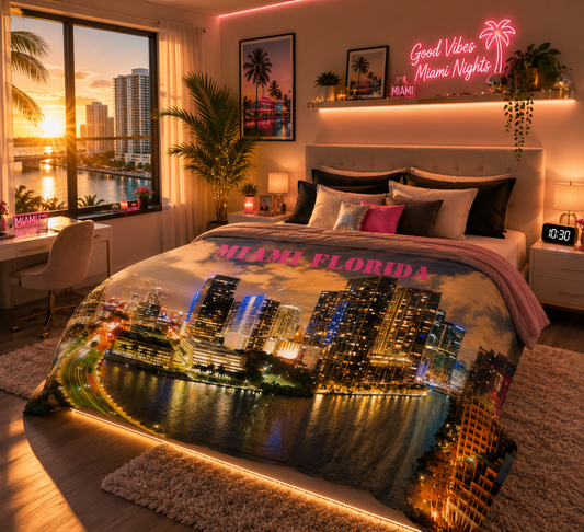 Miami Florida 60 x 80 Fleece Blanket