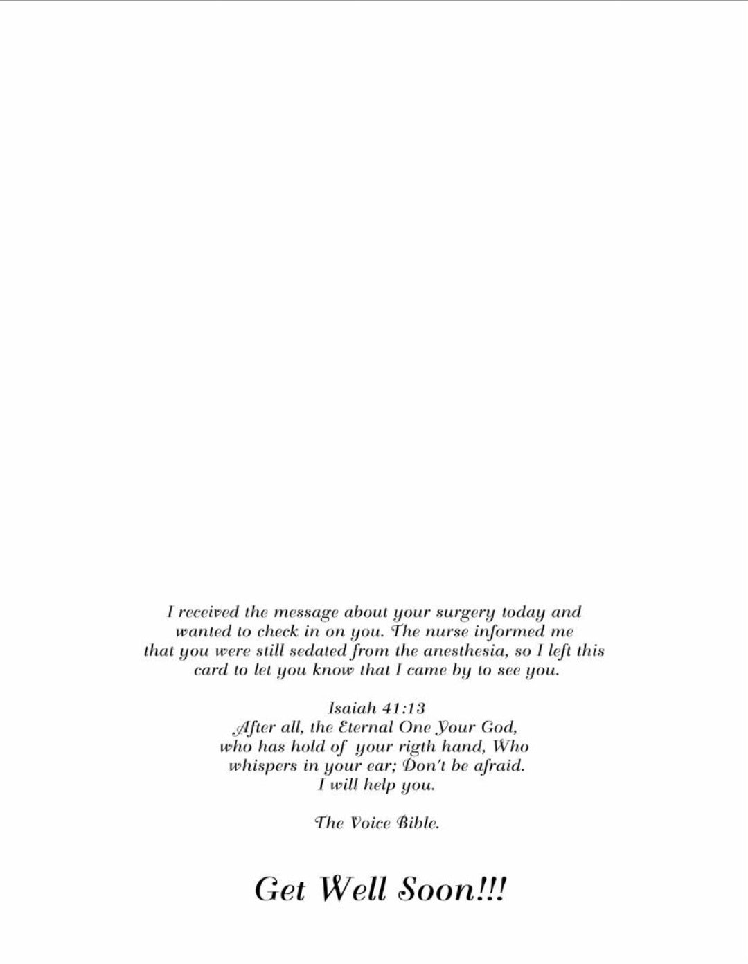 From Your Pastor / I Miss you Cards # 0012