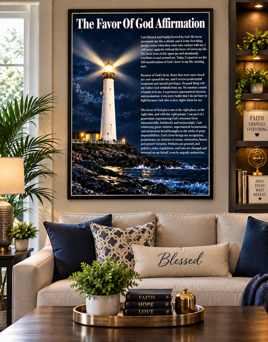 The Favor Of God Affirmation 18 x 28 Wall Poster