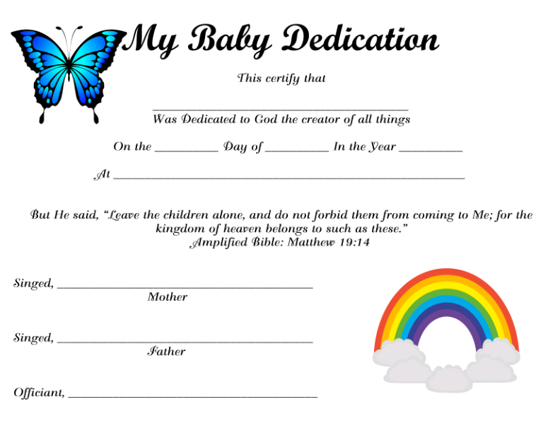 My Baby Dedication Instant Digital Download #03