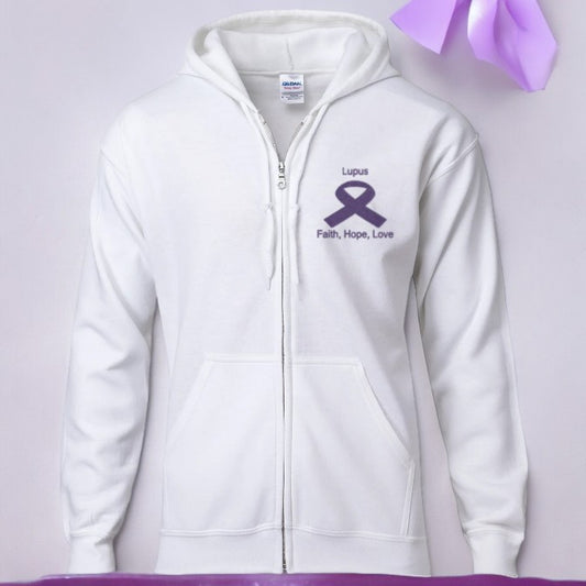 Lupus  Zip Hooded Sweatshirt / Faith, Hope, Love