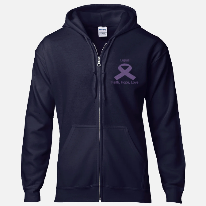 Lupus  Zip Hooded Sweatshirt / Faith, Hope, Love