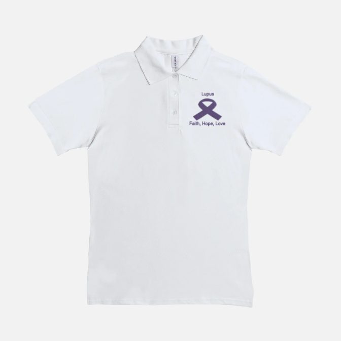 Women Polo Lupus Shirt-Faith, Hope, Love