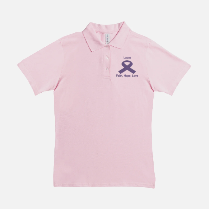 Women Polo Lupus Shirt-Faith, Hope, Love