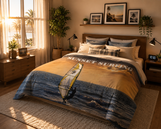 Sunset Surfing 60 x 80 Fleece Blanket