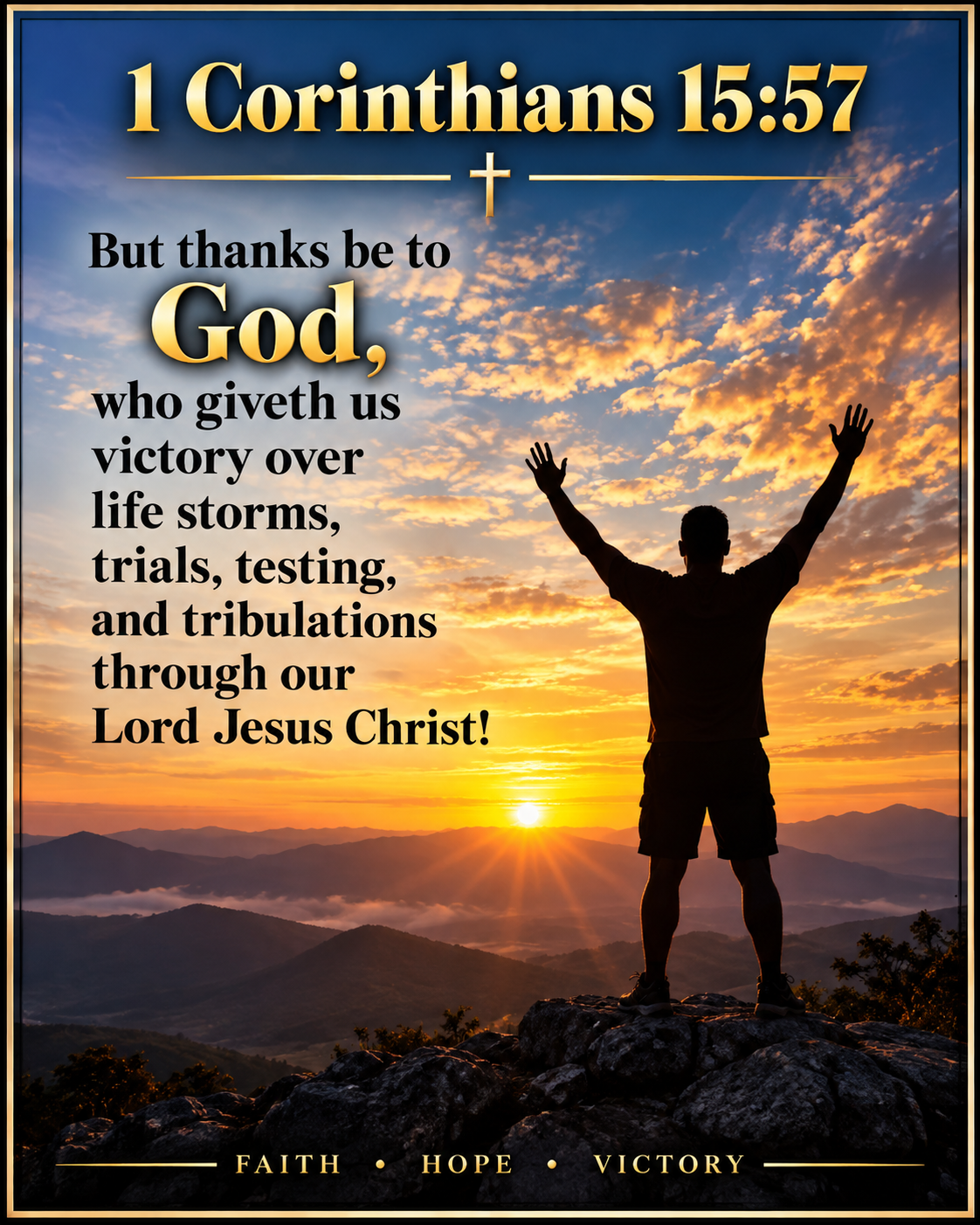 1 Corinthians 15:57      18 X 28  Wall Poster