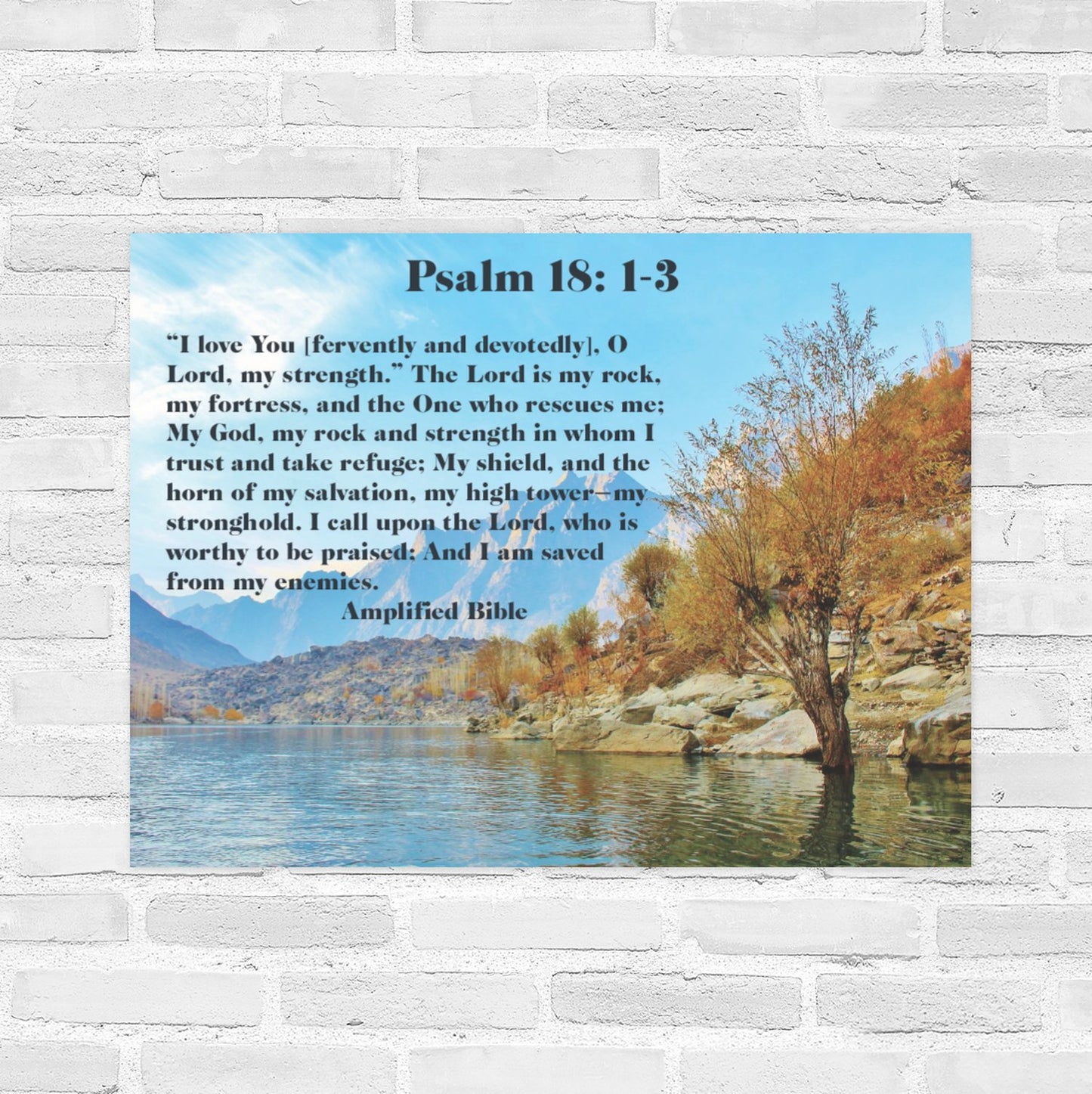 Psalm 18: 1-3 22 x 28  Wall Poster